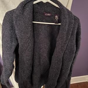 Women’s John Ashford Pure New Wool 100% Sweater Gray, Button Down XL